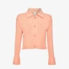 Fluted Cropped Recycled-polyester Cardigan -Whistlkes Style R04157884 SALMON M