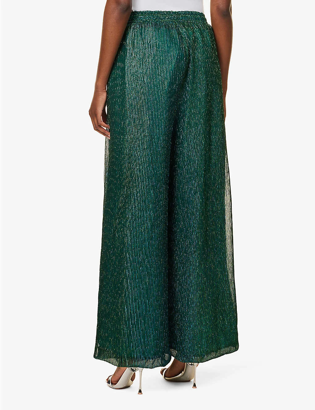 Metallic Plisse Woven Trousers 6 Metallic Plisse Woven Trousers - Image 4