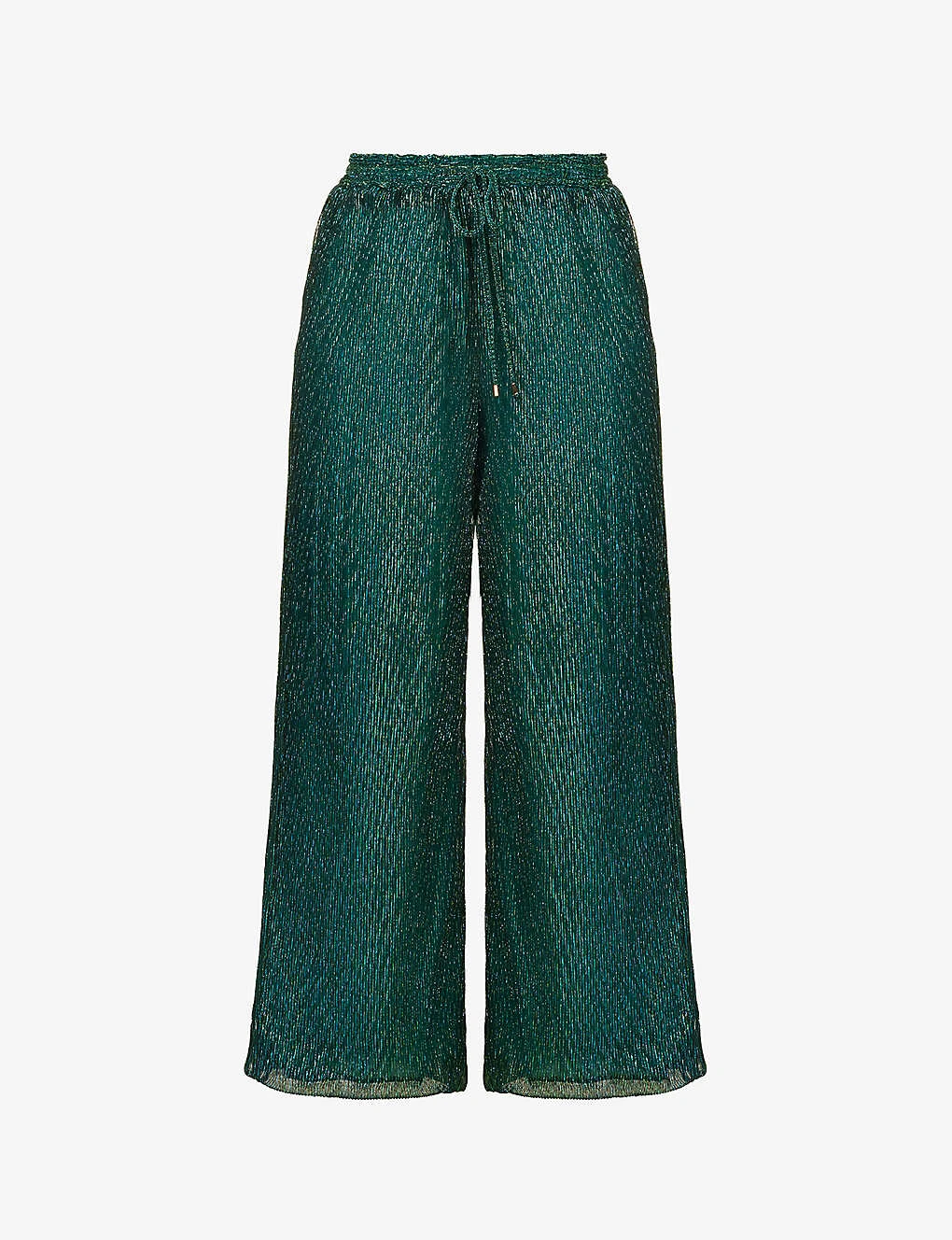 Metallic Plisse Woven Trousers 3 Metallic Plisse Woven Trousers