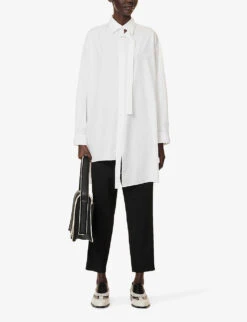 Tapered High-rise Wool Trousers -Whistlkes Style R04158025 BLACK ALT01