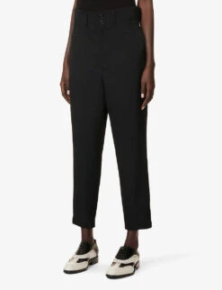 Tapered High-rise Wool Trousers -Whistlkes Style R04158025 BLACK ALT02