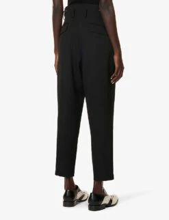Tapered High-rise Wool Trousers -Whistlkes Style R04158025 BLACK ALT03