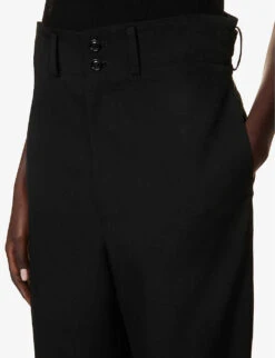 Tapered High-rise Wool Trousers -Whistlkes Style R04158025 BLACK ALT04