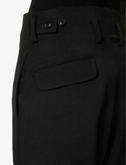 Tapered High-rise Wool Trousers -Whistlkes Style R04158025 BLACK ALT05