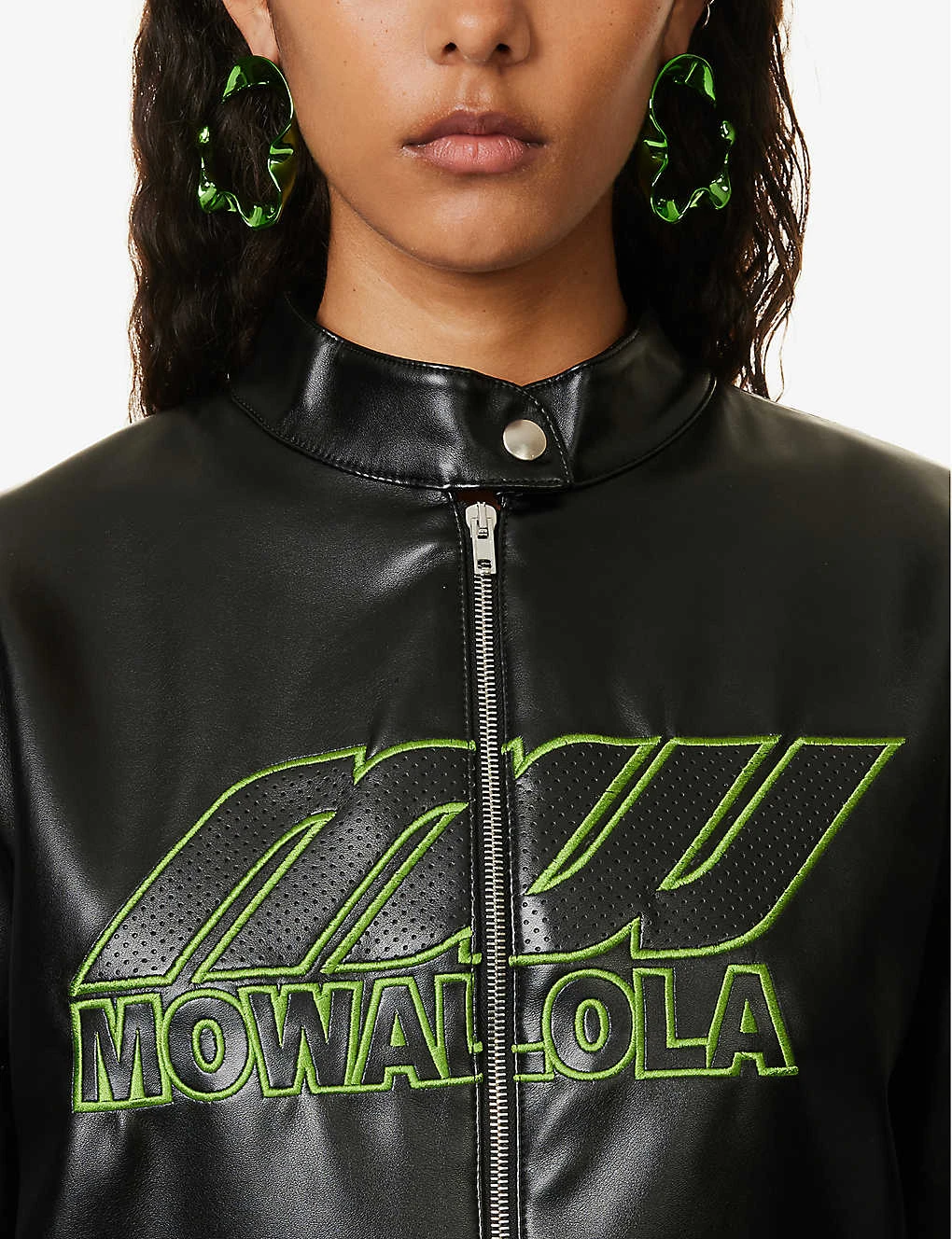 Brand-embroidered Zipped Faux-leather Jacket 7 Brand-embroidered Zipped Faux-leather Jacket - Image 5