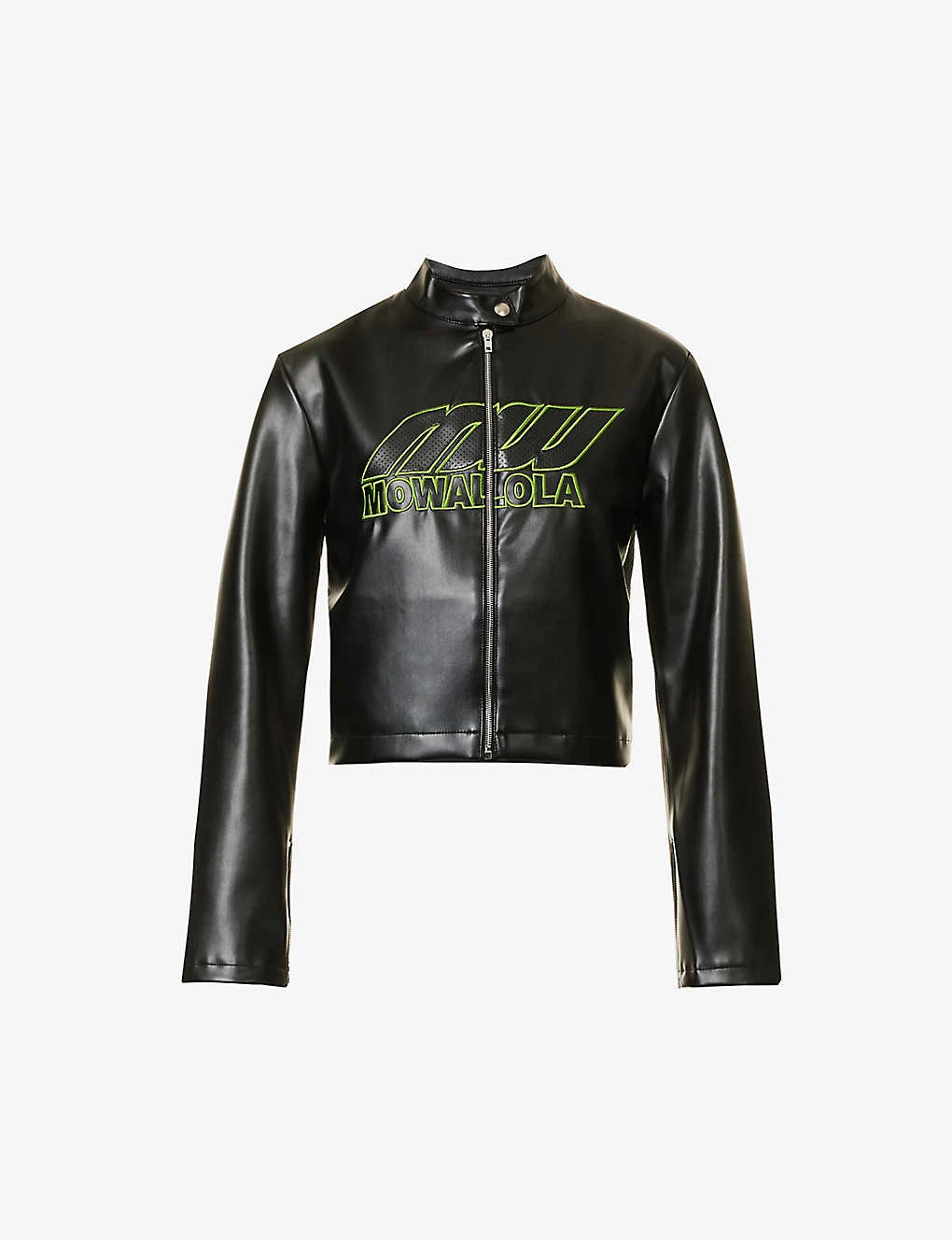 Brand-embroidered Zipped Faux-leather Jacket 3 Brand-embroidered Zipped Faux-leather Jacket