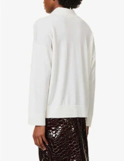 Bottega Veneta V-neck Relaxed-fit Wool Top -Whistlkes Style R04159944 CHALK ALT03