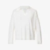 Bottega Veneta V-neck Relaxed-fit Wool Top -Whistlkes Style R04159944 CHALK M