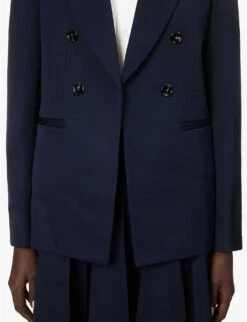 Bottega Veneta Sartorial Double-breasted Wool Blazer -Whistlkes Style R04159953 NAVY ALT05