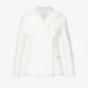 Max Mara Stresa Double-breasted Cotton-wool Blend Jacket -Whistlkes Style R04160587 WHITE M