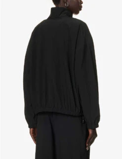 ALEXANDER WANG Coaches Logo-print Shell Jacket -Whistlkes Style R04160713 BLACK ALT03