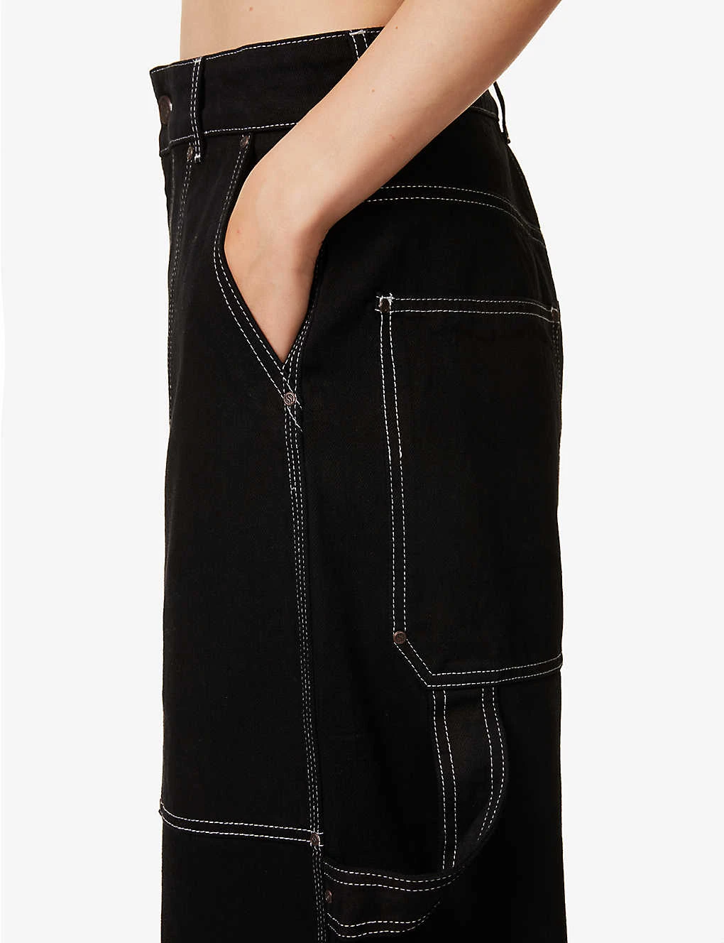 STELLA MCCARTNEY Workwear Contrast-stitch Wide-leg Mid-rise Jeans 8 STELLA MCCARTNEY Workwear Contrast-stitch Wide-leg Mid-rise Jeans - Image 6