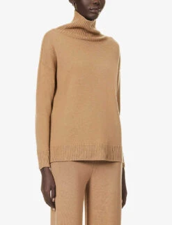 Max Mara Nuble Turtleneck Wool Knitted Jumper -Whistlkes Style R04161474 CAMEL ALT02