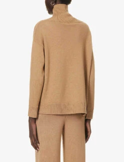 Max Mara Nuble Turtleneck Wool Knitted Jumper -Whistlkes Style R04161474 CAMEL ALT03