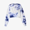 MOSCHINO Rhinestone-embellished Tie-dye Cotton Sweatshirt -Whistlkes Style R04162984 FANTASYPRINTBLUE M