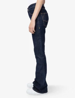 Zadig & Voltaire Emile Wide-leg Mid-rise Stretch-denim Jeans -Whistlkes Style R04164059 BRUT ALT02