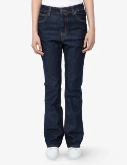 Zadig & Voltaire Emile Wide-leg Mid-rise Stretch-denim Jeans -Whistlkes Style R04164059 BRUT ALT04