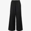 Relaxed-fit Wide-leg Cotton-linen Blend Trousers -Whistlkes Style R04164415 BLACK M