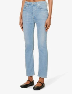 CITIZENS OF HUMANITY Jolene Whiskered High-rise Slim-leg Stretch-denim Jeans -Whistlkes Style R04164580 PIXIE ALT02