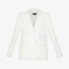 ME AND EM Double-breasted Padded-shoulder Stretch-woven Blazer -Whistlkes Style R04165498 SOFTWHITE M