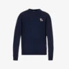 Brand-appliqué Ribbed-trim Wool-knit Jumper
