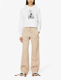 Palm Angels Graphic-print Branded Cotton-jersey Hoody -Whistlkes Style R04166262 OFFWHITELIGHTGREY ALT01