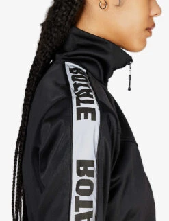 Logo-tape Cropped Recycled-polyester Jacket -Whistlkes Style R04166478 BLACK ALT04