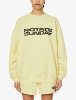 Brand-print Relaxed-fit Organic-cotton Sweatshirt -Whistlkes Style R04166483 TRANSPARENTYELLOW ALT02