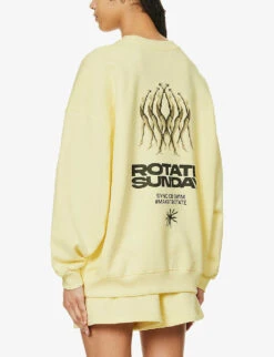 Brand-print Relaxed-fit Organic-cotton Sweatshirt -Whistlkes Style R04166483 TRANSPARENTYELLOW ALT03