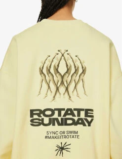 Brand-print Relaxed-fit Organic-cotton Sweatshirt -Whistlkes Style R04166483 TRANSPARENTYELLOW ALT05