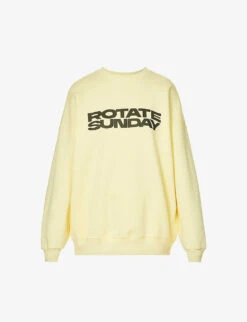 Brand-print Relaxed-fit Organic-cotton Sweatshirt