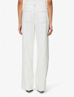 GOOD AMERICAN Good Boy Side-split Relaxed-fit Denim-blend Jeans -Whistlkes Style R04166599 INDIGO497 ALT04