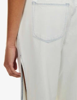 GOOD AMERICAN Good Boy Side-split Relaxed-fit Denim-blend Jeans -Whistlkes Style R04166599 INDIGO497 ALT05