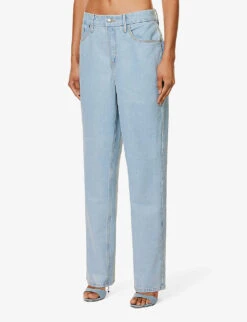 GOOD AMERICAN Good '90s Straight-leg Mi-rise Denim-blend Jeans -Whistlkes Style R04166600 INDIGO498 ALT03