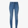GOOD AMERICAN Good Legs Raw-hem Tapered High-rise Stretch-denim Jeans -Whistlkes Style R04166605 INDIGO451 M