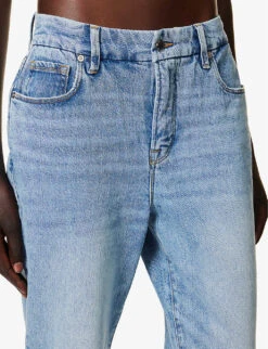 GOOD AMERICAN Good Girlfriend Petite Straight-leg Mid-rise Stretch-cotton And Recycled-cotton Blend Denim Jeans -Whistlkes Style R04166611 INDIGO112 ALT04