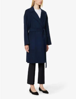 Paris Self-tie Wool Coat -Whistlkes Style R04167350 NAVY ALT02