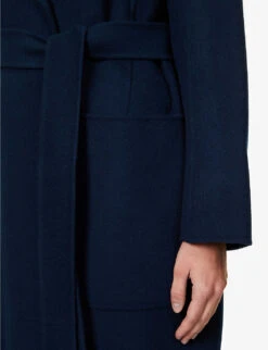 Paris Self-tie Wool Coat -Whistlkes Style R04167350 NAVY ALT04