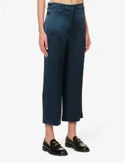 Gioco Relaxed-fit Straight-leg Satin Trousers -Whistlkes Style R04167355 ABISSO ALT02