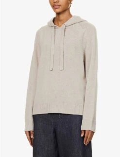 Virgola Relaxed-fit Cashmere Knitted Hoody -Whistlkes Style R04167359 ECRU ALT02