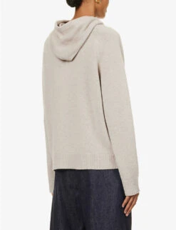 Virgola Relaxed-fit Cashmere Knitted Hoody -Whistlkes Style R04167359 ECRU ALT03