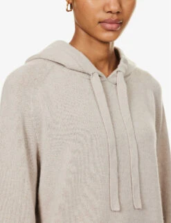 Virgola Relaxed-fit Cashmere Knitted Hoody -Whistlkes Style R04167359 ECRU ALT04
