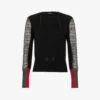 Contrast-panel Semi-sheer Wool-knit Sweatshirt