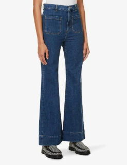 St Monica Flared High-rise Organic Denim-blend Jeans -Whistlkes Style R04167930 VINTAGE95 ALT02