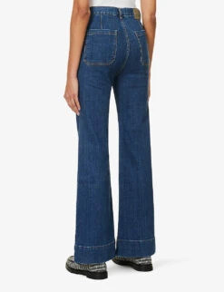 St Monica Flared High-rise Organic Denim-blend Jeans -Whistlkes Style R04167930 VINTAGE95 ALT03