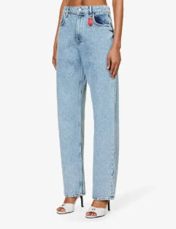 FIORUCCI Patti Graphic-print Straight-leg Mid-rise Organic-denim Jeans -Whistlkes Style R04168324 ACIDWASH ALT02