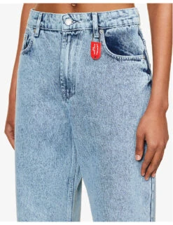 FIORUCCI Patti Graphic-print Straight-leg Mid-rise Organic-denim Jeans -Whistlkes Style R04168324 ACIDWASH ALT04