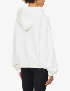 FIORUCCI Angel-pattern Organic Cotton-jersey Hoody -Whistlkes Style R04168333 WHITE ALT03