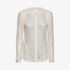 Reiss Robyn Rhinestone-embellished Woven Blouse -Whistlkes Style R04169210 CREAM M