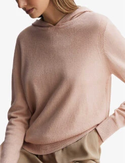 Reiss Agnes Relaxed-fit Wool-blend Hoody -Whistlkes Style R04169304 NEUTRAL ALT02